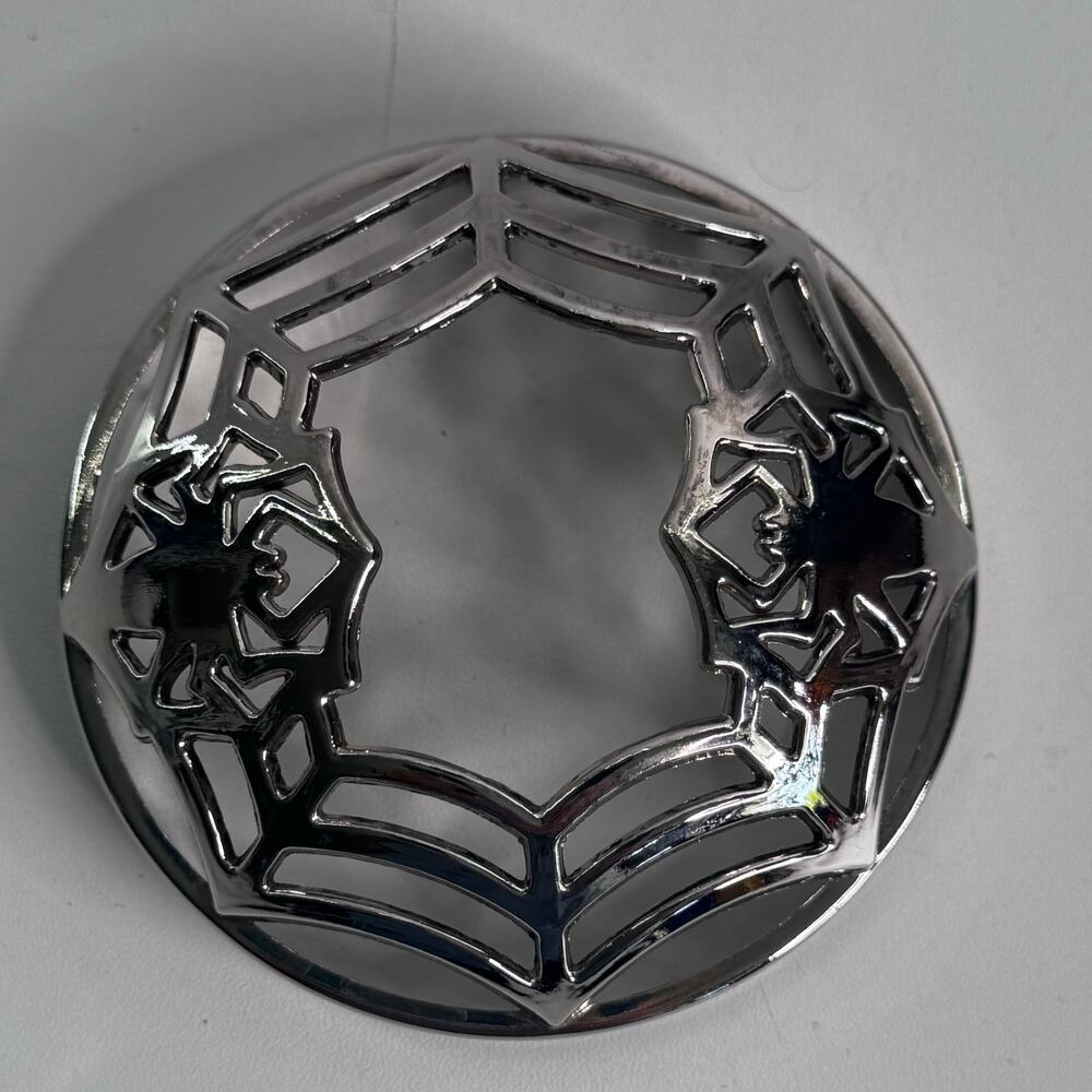 YANKEE CANDLE Silver Spiderweb Spider ILLUMA LID TOPPER Halloween
